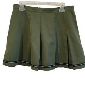 Vintage TAIL TECH Olive Green Pleated Tennis‎ Golf Skirt with Trim Size 14